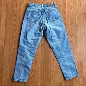 Vintage GAP Blue Wash Denim Jeans Size 10 Classic Ankle Early 90s Leather Patch